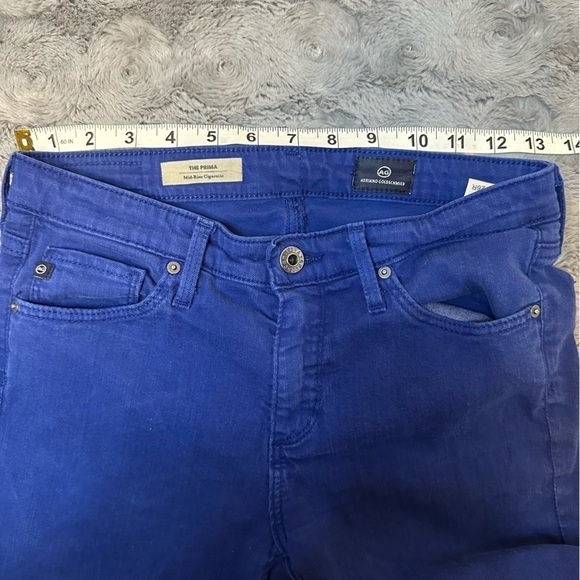 AG Adriano Goldschmied 26R The Prima Mid Rise Cigarette Jeans Cobalt Bright Blue - Picture 10 of 11